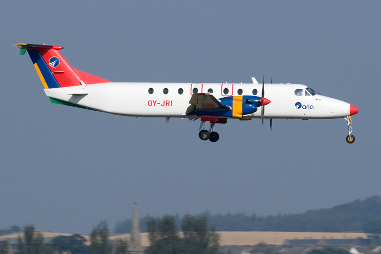 Aria OY-JRI aircraft at Edinburgh