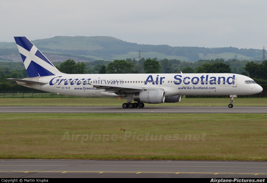 Air Scotland SX-BLW aircraft at Glasgow