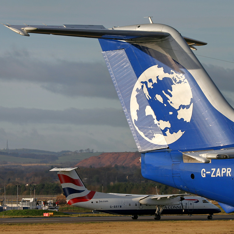 Titan Airways G-ZAPR aircraft at Edinburgh