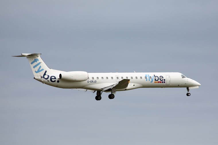 Flybe G-ERJD aircraft at Aberdeen / Dyce