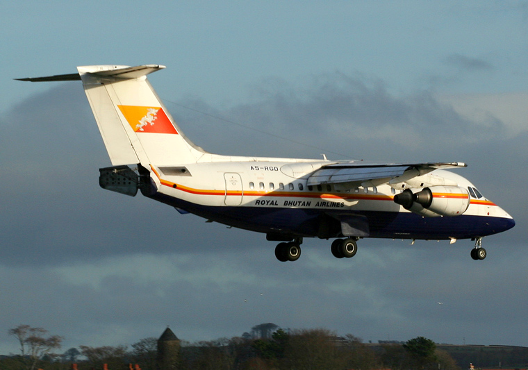 Royal Bhutan Airlines A5-RGD aircraft at Prestwick