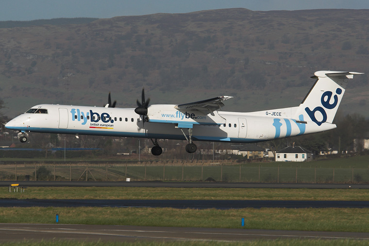Flybe G-JECE aircraft at Glasgow