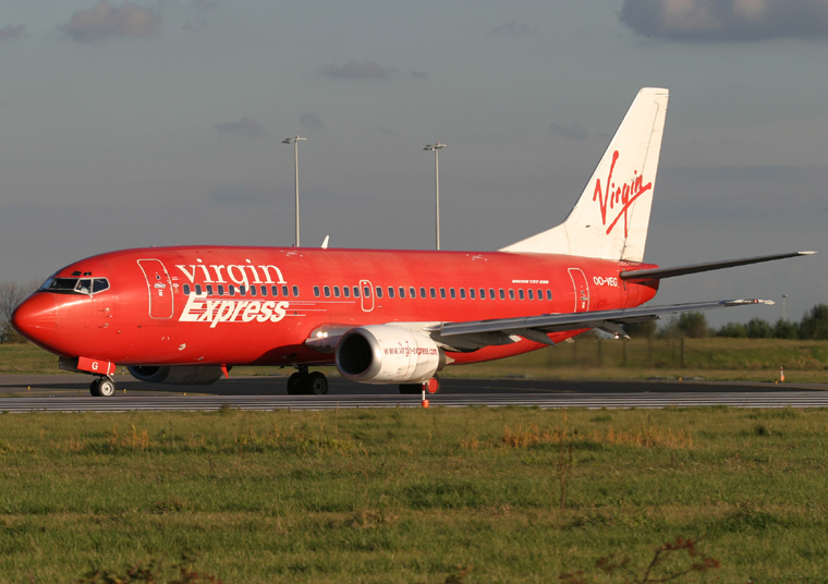Virgin Express OO-VEG aircraft at Amsterdam - Schiphol
