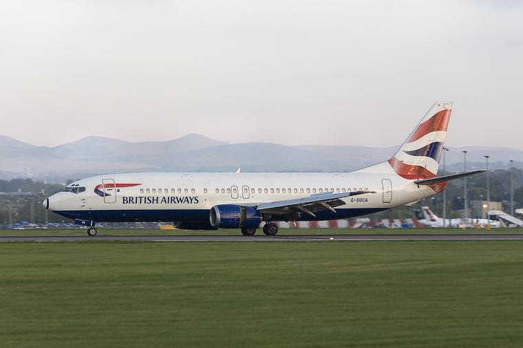British Airways G-DOCA aircraft at Edinburgh