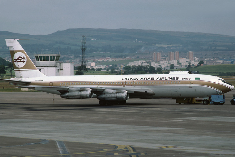 Libyan Arab Airlines Cargo TF-VLJ aircraft at Glasgow