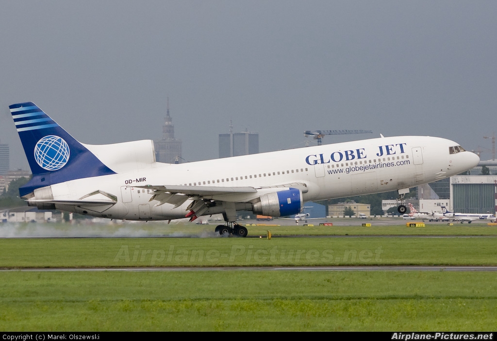 Globe Jet Airlines OD-MIR aircraft at Warsaw - Frederic Chopin