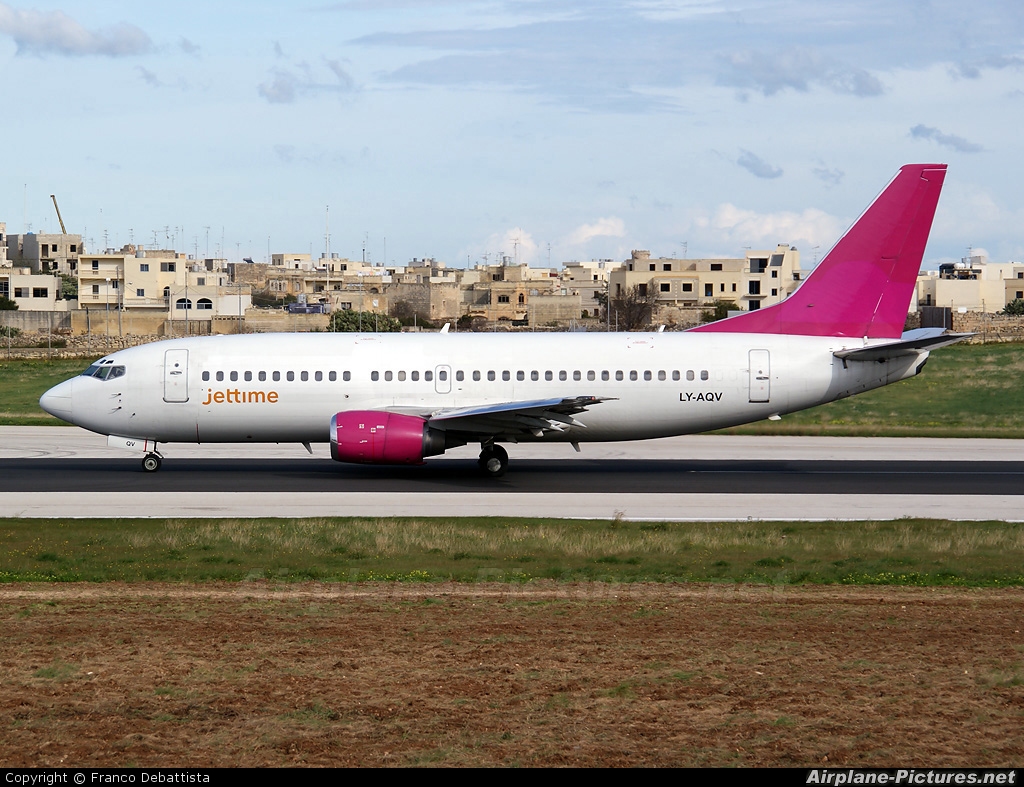 Jet Time LY-AQV aircraft at Malta Intl