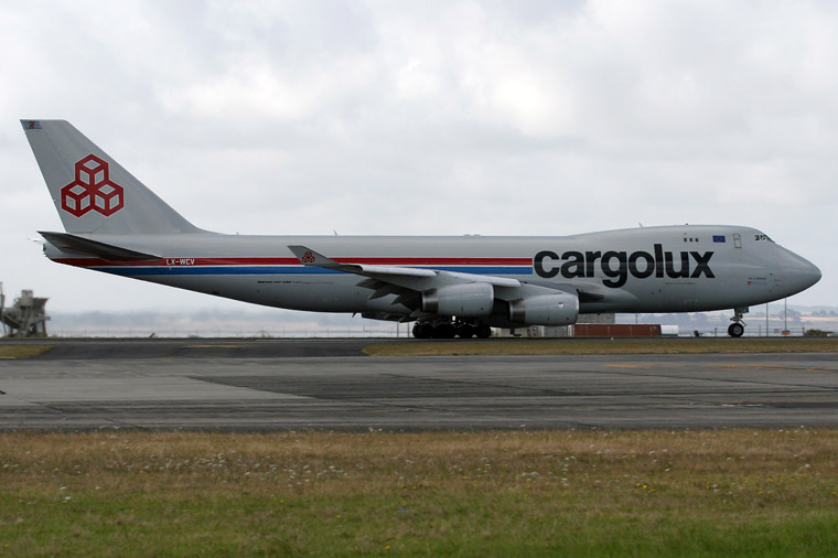 Cargolux LX-WCV aircraft at Auckland Intl