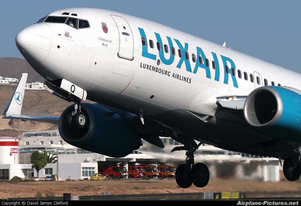 Luxair LX-LGQ aircraft at Lanzarote - Arrecife