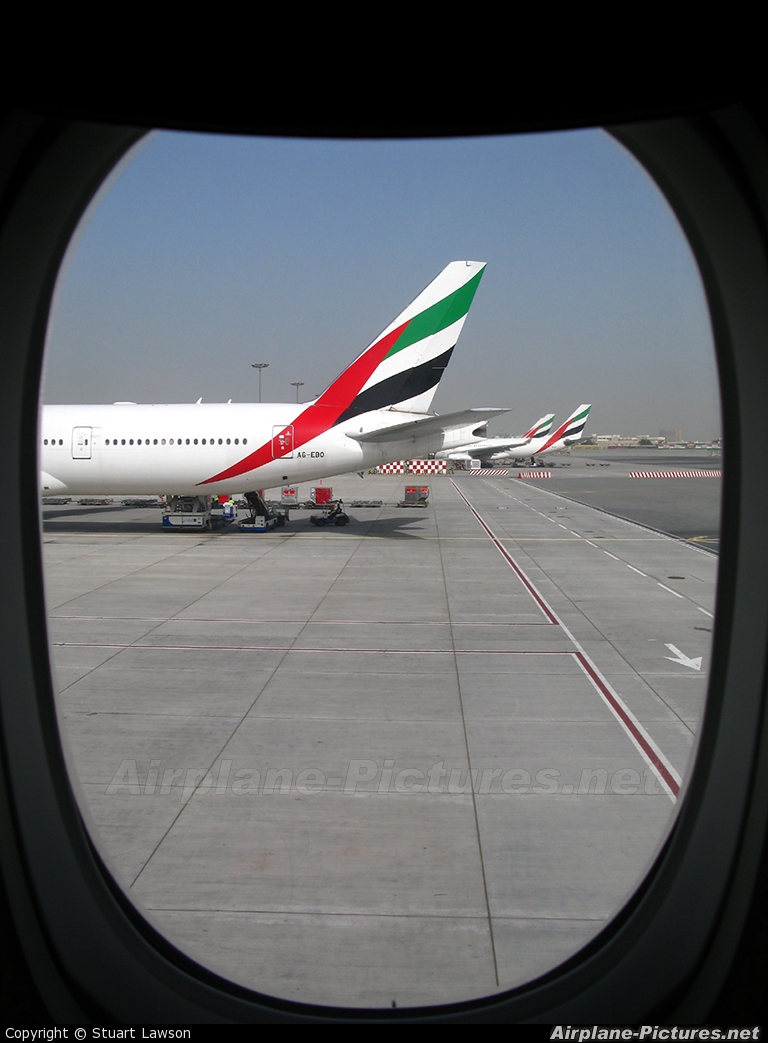 Emirates Airlines A6-EBO aircraft at Dubai Intl