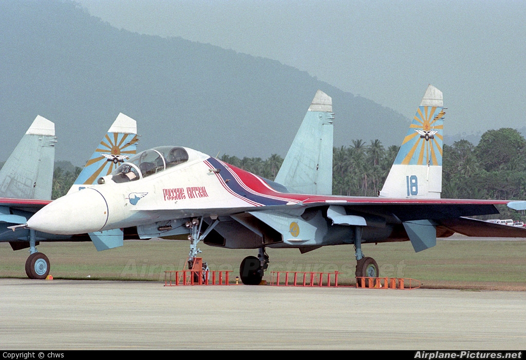 Russia - Air Force "Russian Knights" 18 aircraft at Langkawi
