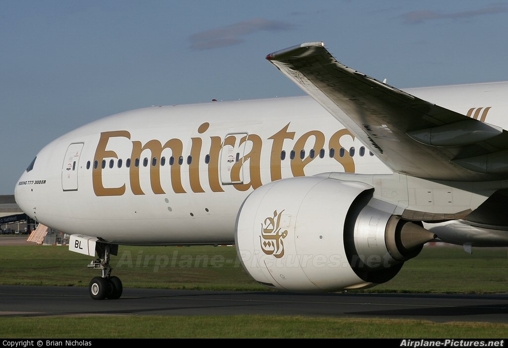 Emirates Airlines A6-EBL aircraft at Manchester