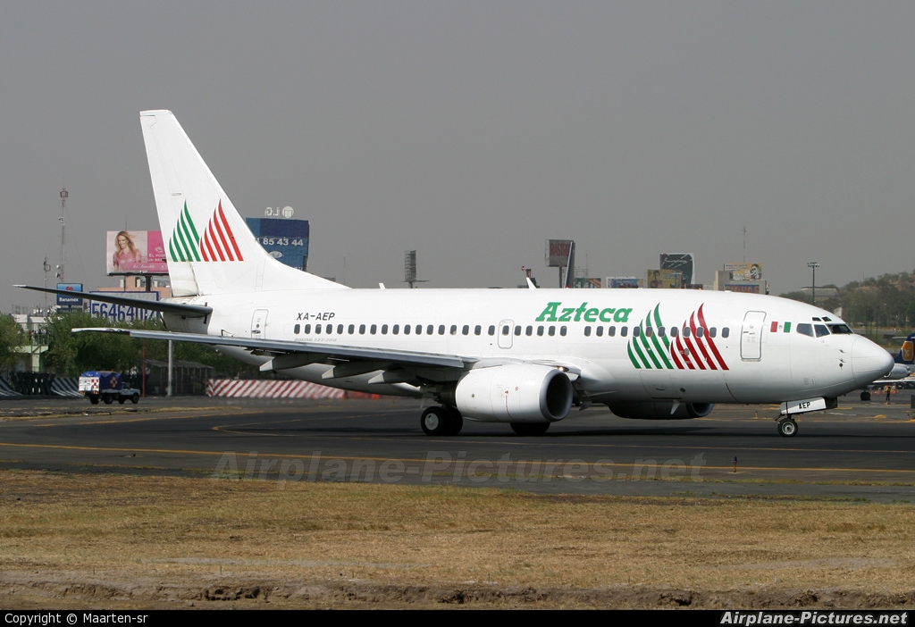 Azteca XA-AEP aircraft at Mexico City - Licenciado Benito Juarez Intl