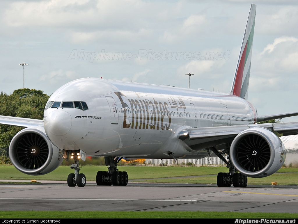 Emirates Airlines A6-EBV aircraft at Manchester