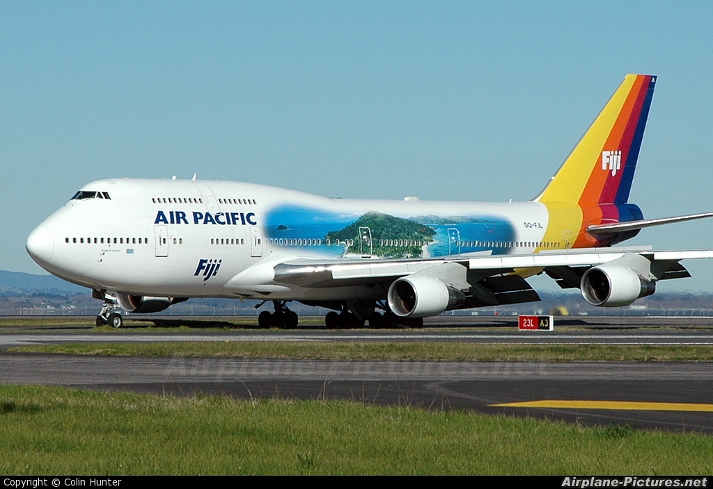 Air Pacific DQ-FJL aircraft at Auckland Intl