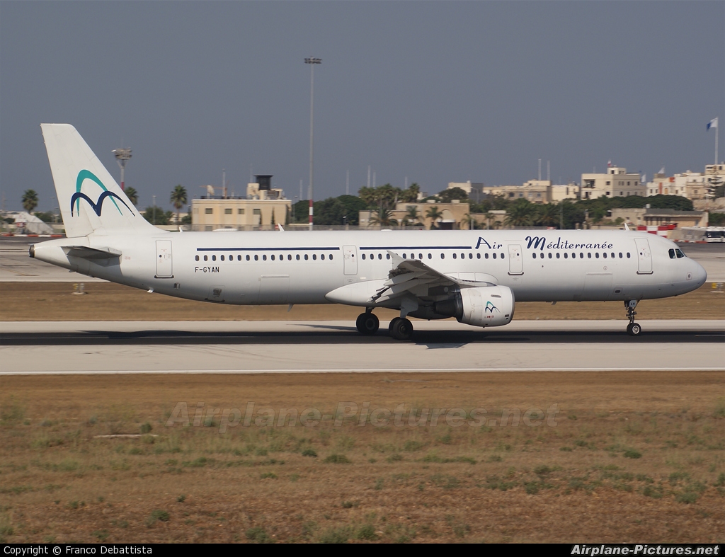 Air Mediterranee F-GYAN aircraft at Malta Intl