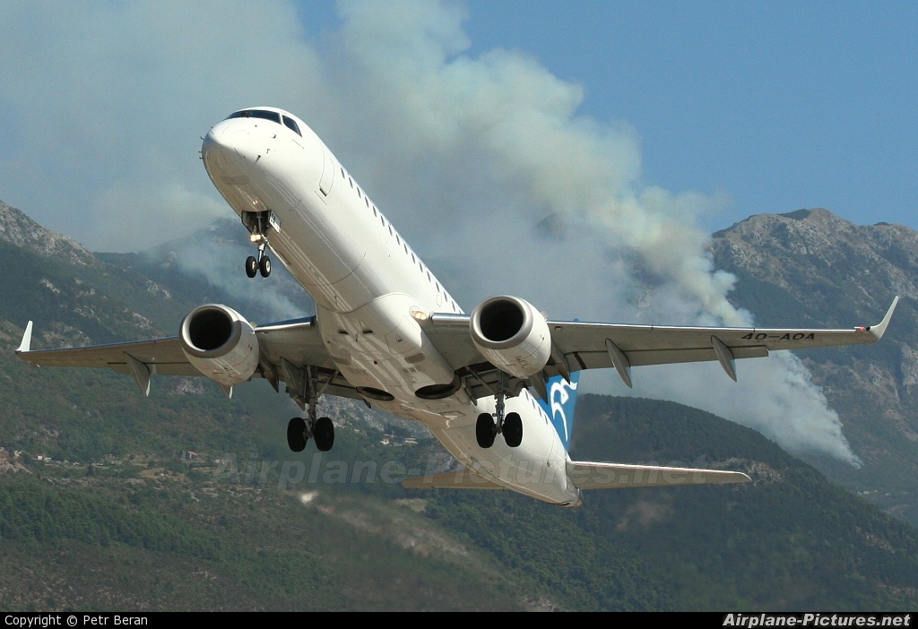 Montenegro Airlines 4O-AOA aircraft at Tivat