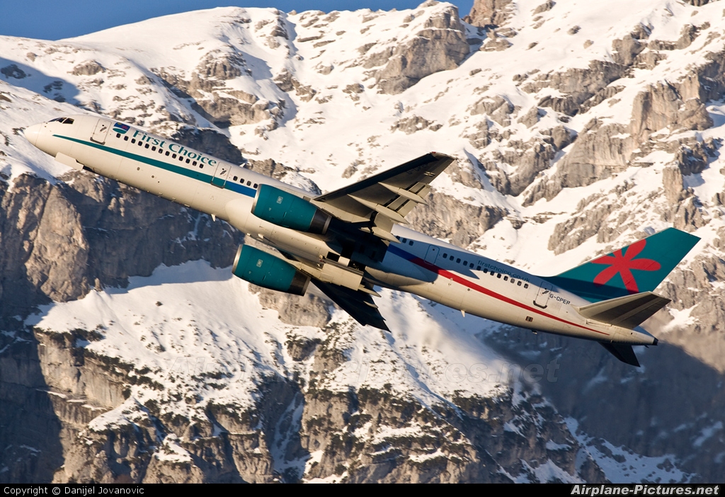 First Choice Airways G-CPEP aircraft at Innsbruck