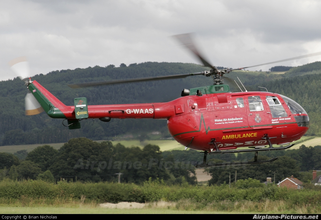 Wales Air Ambulance G-WAAS aircraft at Welshpool