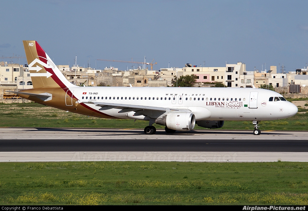 Libyan Airlines TS-IND aircraft at Malta Intl