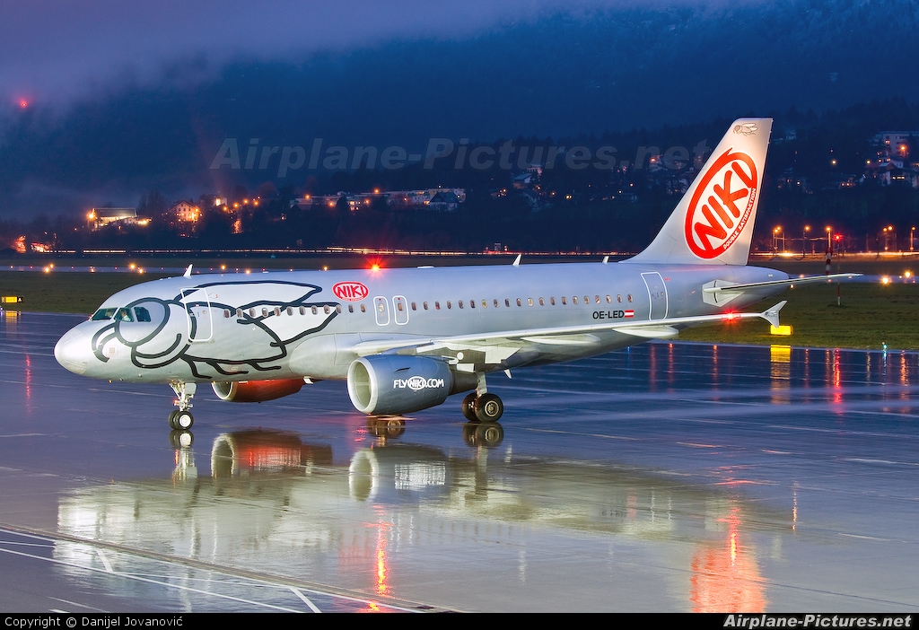 Niki OE-LED aircraft at Innsbruck