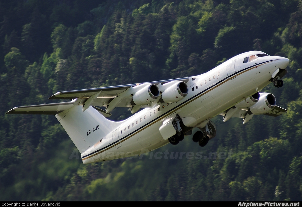 Royal Jet A6-RJE aircraft at Innsbruck