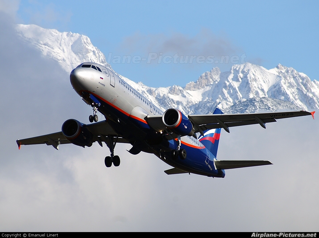 Aeroflot VP-BZS aircraft at Innsbruck