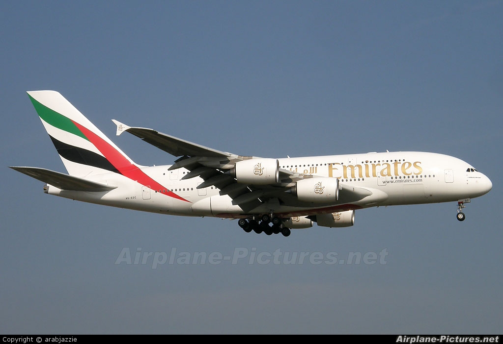 Emirates Airlines A6-EDC aircraft at London - Heathrow