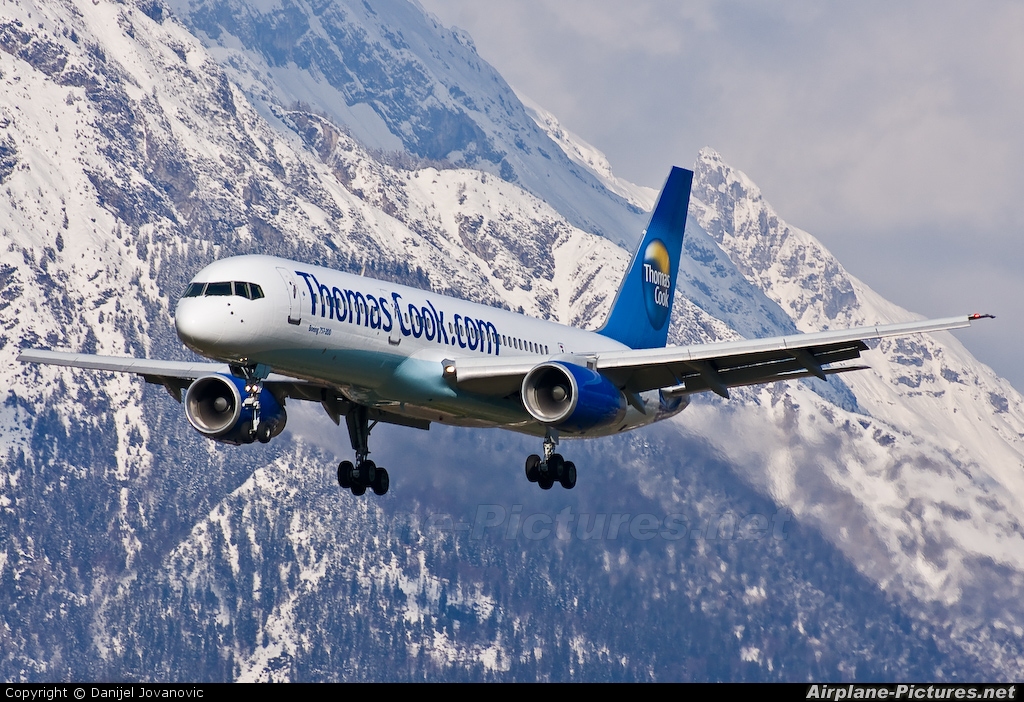 Thomas Cook G-FCLK aircraft at Innsbruck