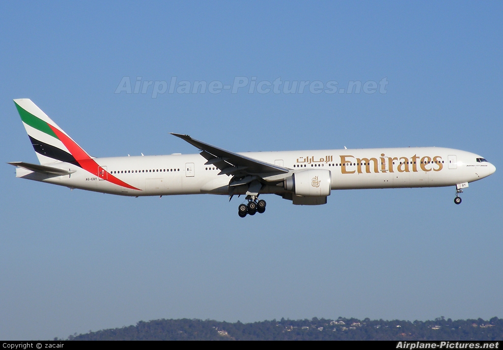 Emirates Airlines A6-EBY aircraft at Perth, WA