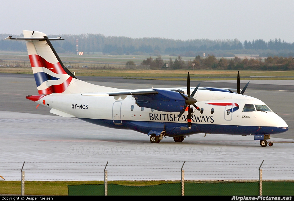 British Airways - Sun Air OY-NCS aircraft at Billund