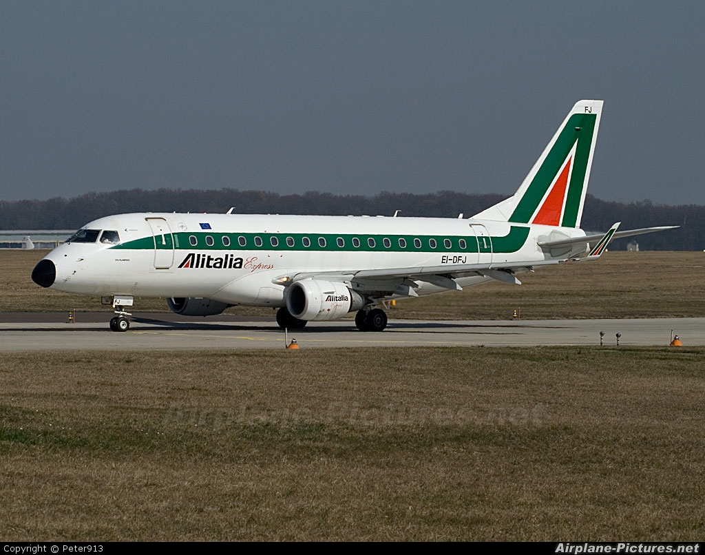 Alitalia Express EI-DFJ aircraft at Geneva Intl