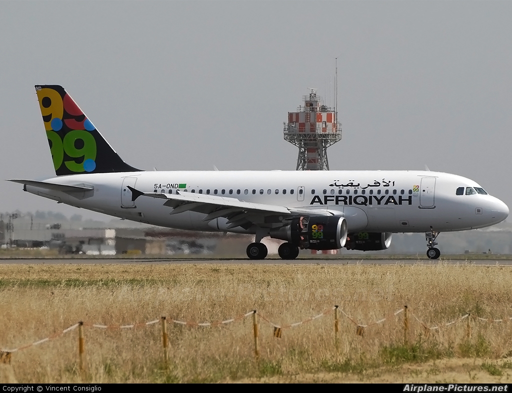 Afriqiyah Airways 5A-OND aircraft at Rome - Fiumicino