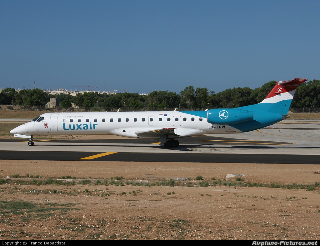 Luxair LX-LGW aircraft at Malta Intl