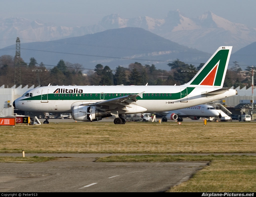 Alitalia I-BIMA aircraft at Geneva Intl