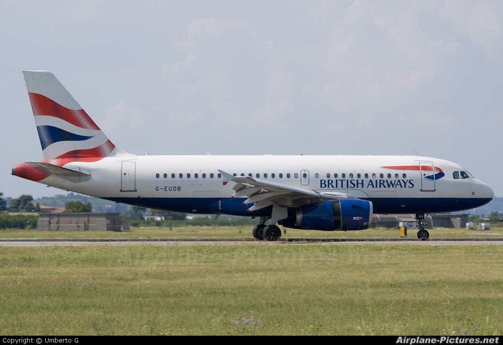 British Airways G-EUOB aircraft at Verona - Villafranca