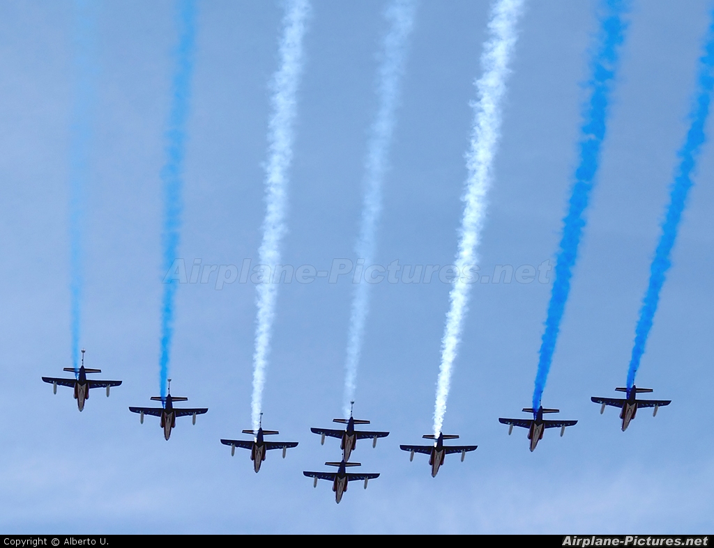 France - Air Force "Patrouille de France" E122 aircraft at Off Airport - Argentina