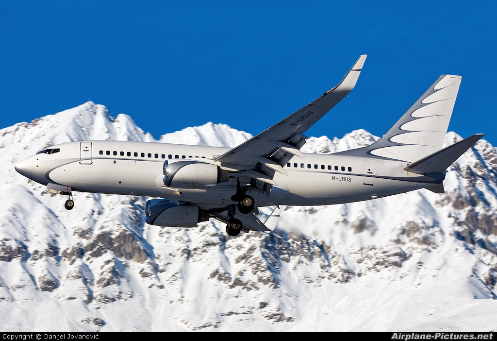 Global Jet Luxembourg M-URUS aircraft at Innsbruck