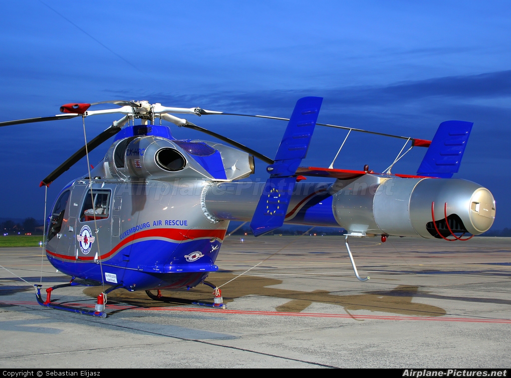Luxembourg Air Rescue LX-HRC aircraft at Gdańsk - Lech Wałęsa