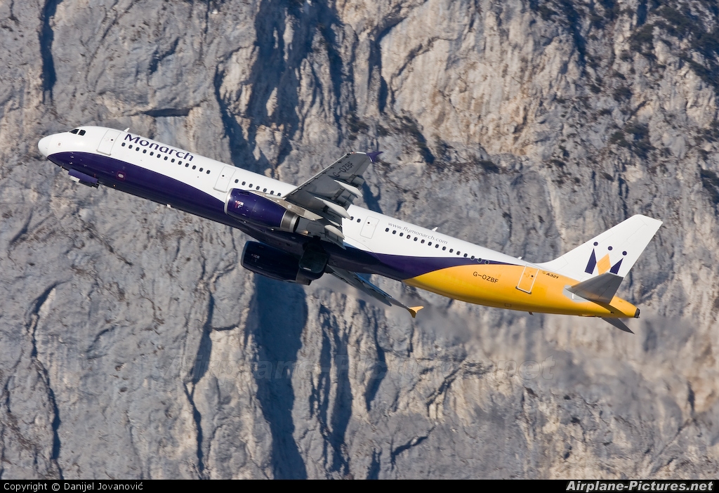Monarch Airlines G-OZBF aircraft at Innsbruck
