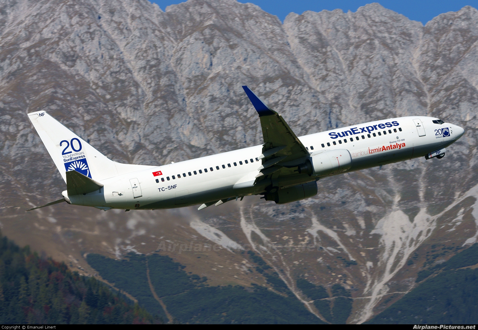 SunExpress TC-SNF aircraft at Innsbruck