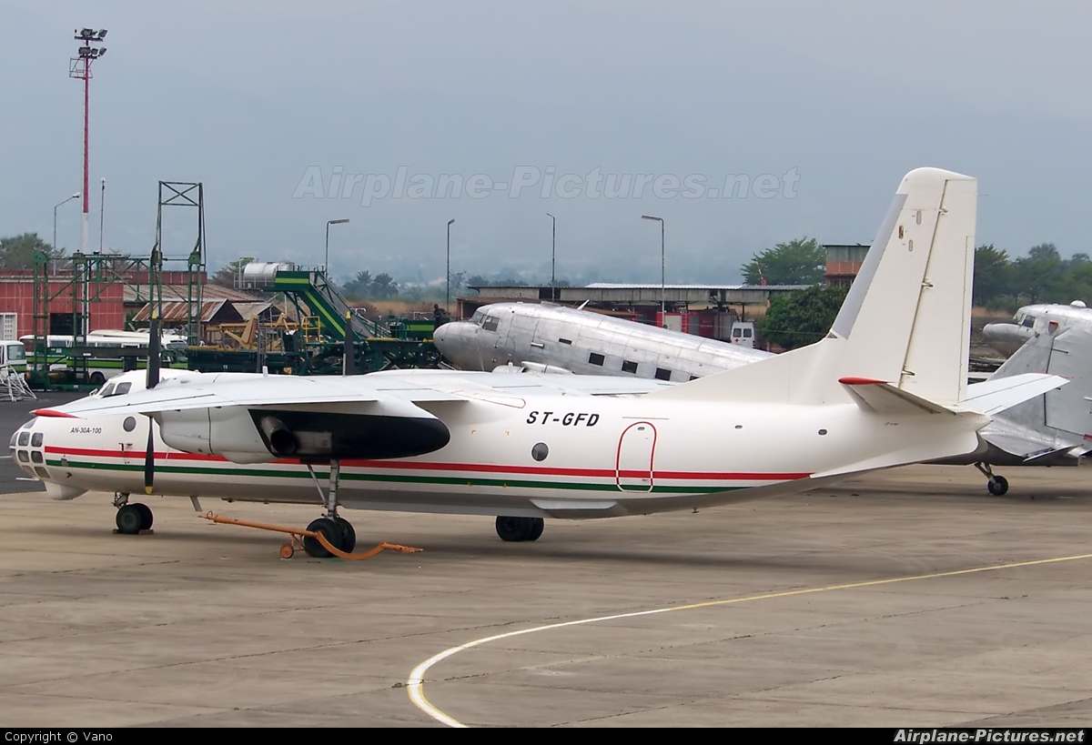 Green Flag ST-GFD aircraft at Bujumbura Intl