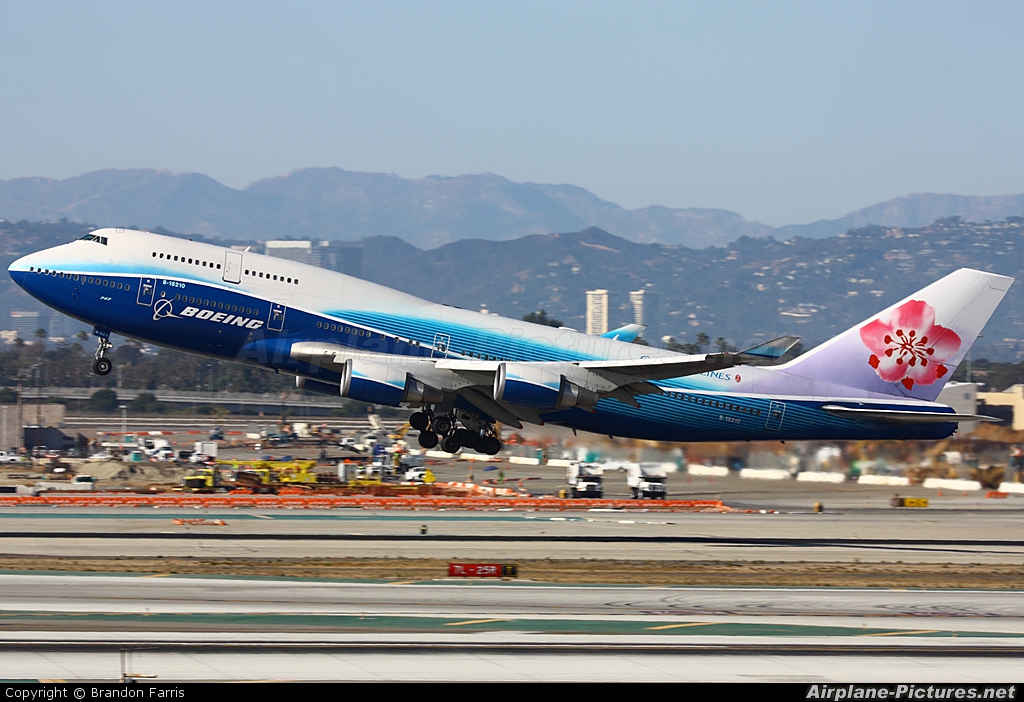 China Airlines B-18210 aircraft at Los Angeles Intl