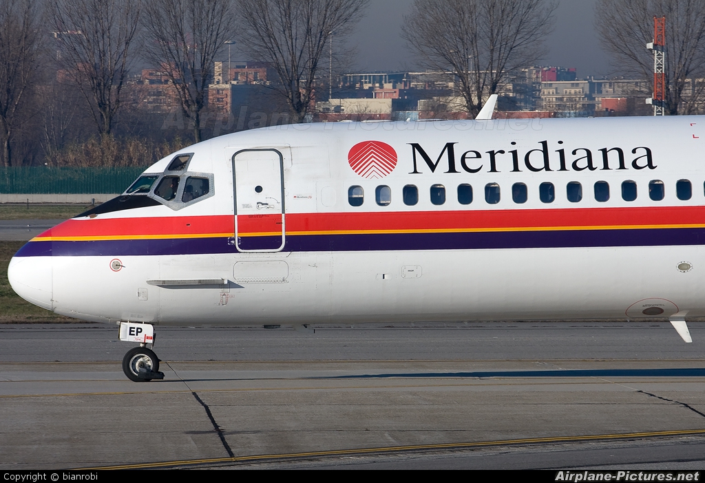 Meridiana I-SMEP aircraft at Milan - Linate
