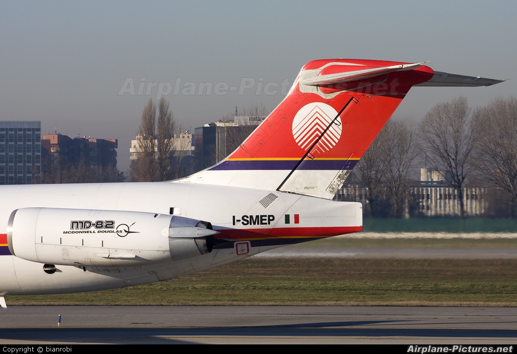 Meridiana I-SMEP aircraft at Milan - Linate