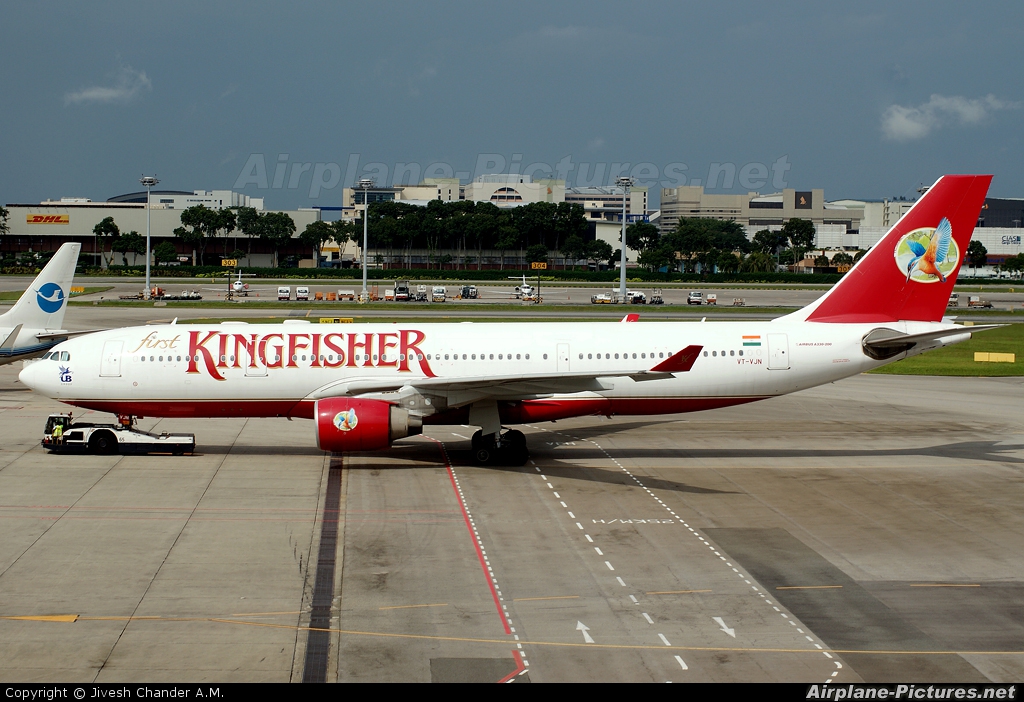 Kingfisher Airlines VT-VJN aircraft at Singapore - Changi