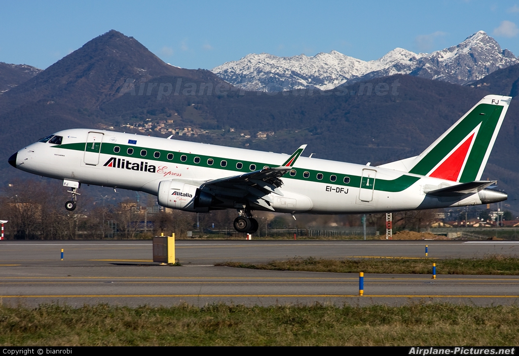 Alitalia Express EI-DFJ aircraft at Bergamo - Orio al Serio