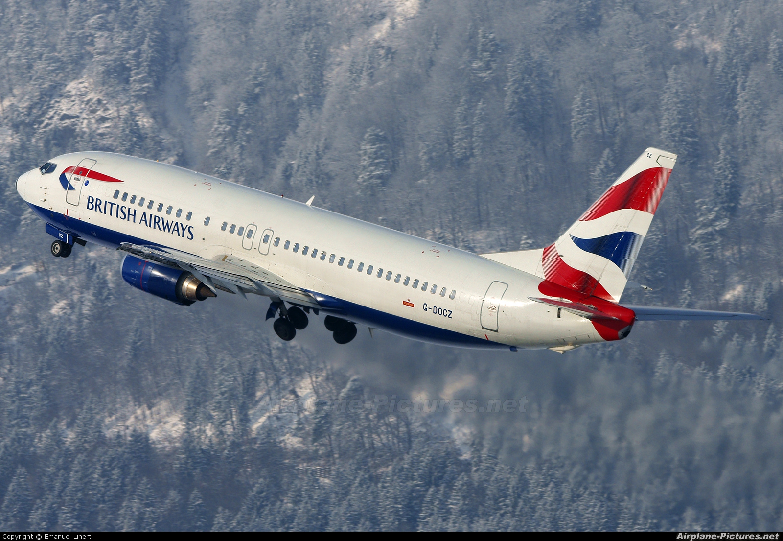 British Airways G-DOCZ aircraft at Innsbruck