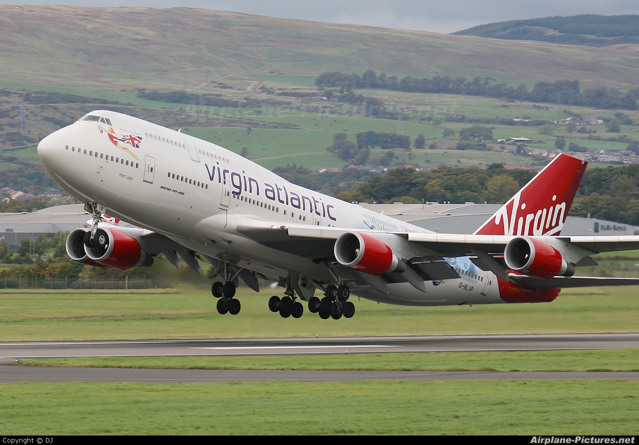 Virgin Atlantic G-VLIP aircraft at Glasgow
