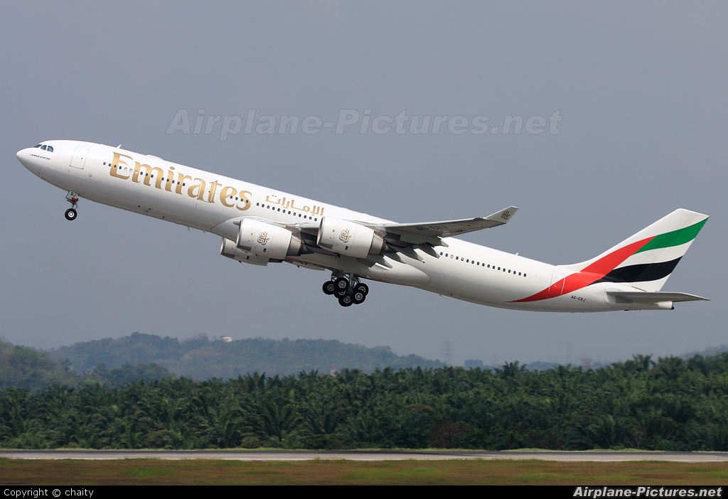 Emirates Airlines A6-ERJ aircraft at Kuala Lumpur Intl
